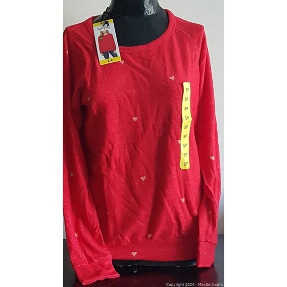 Buffalo Jeans Womens Cozy Red Printed Sweater with Hearts Size S - Picture 5 of 8